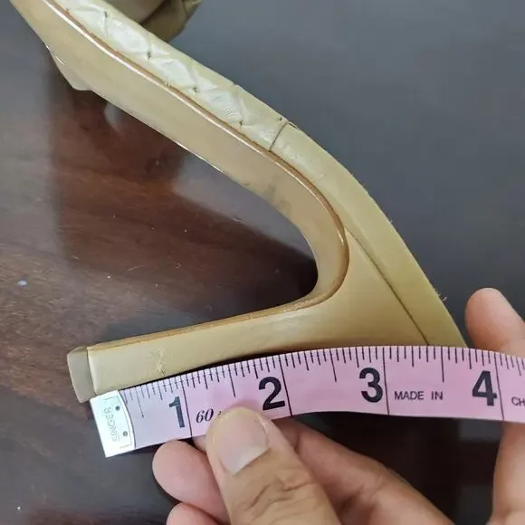 Vince Camuto VC-Berry Nude Braided Leather Heels - Size 9.5 Quiet Luxury - Picture 7 of 9